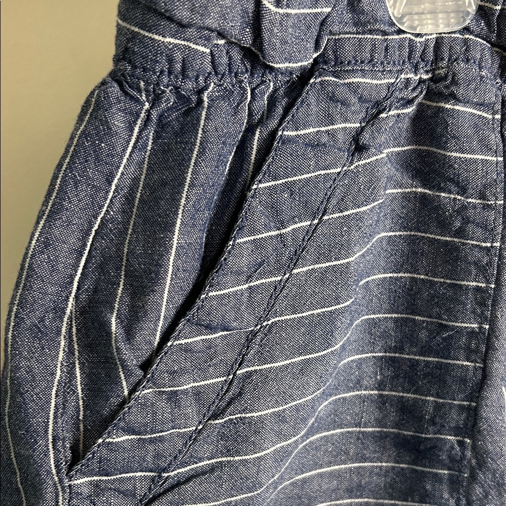 Lane Bryant Navy and White Linen Shorts - Picture 5 of 8